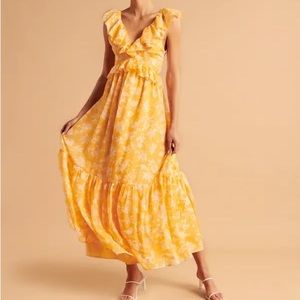 NWT Abercrombie Drama Ruffle Maxi Dress